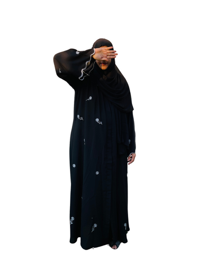 Safa - Black Embroidered Abaya