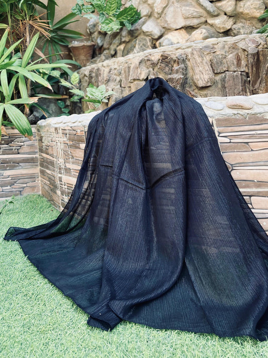 BLACK CRINKLE CHIFFON